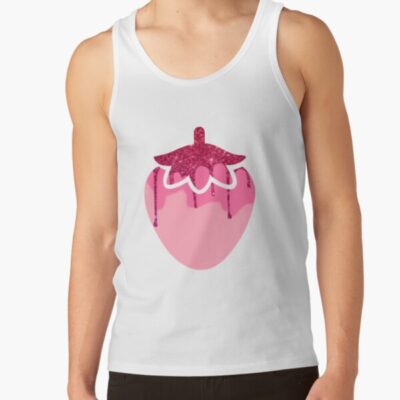 Pink Glitter Strawbberry Art Tank Top Official Cow Anime Merch