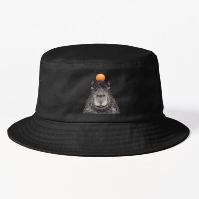 Capybara  Orange | Capy Yuzu | Capybara With Orange On Head | His Name - Gort | Portrait Bucket Hat Official Cow Anime Merch