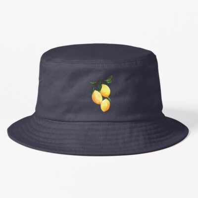 Watercolor Hand Drawn Citrus Lemon Botanical Illustration Bucket Hat Official Cow Anime Merch